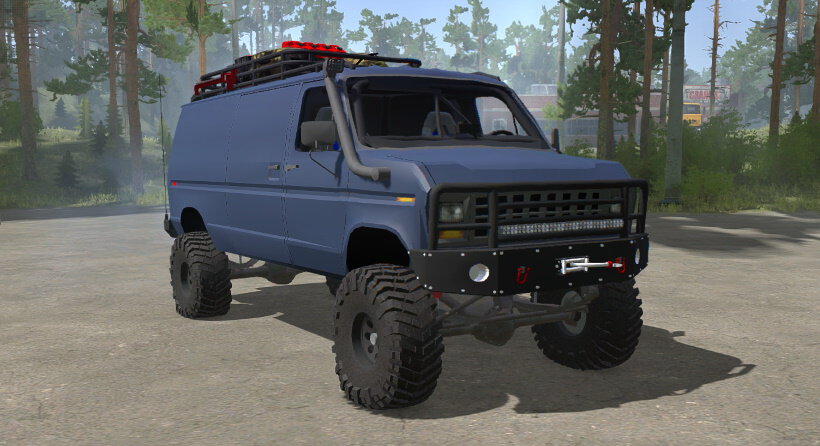 MudRunner Vehicle Mod: Ford E-350 Mod (Featured)