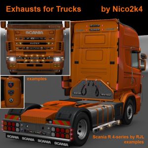 ETS2 Part Mod: Exhausts & Accessories For Trucks V 2.1 1.35.X (Image #4)