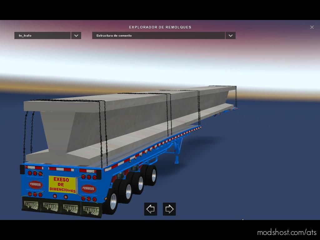 ATS Trailer Mod: Plataforma Con Viga De Concreto (Featured)