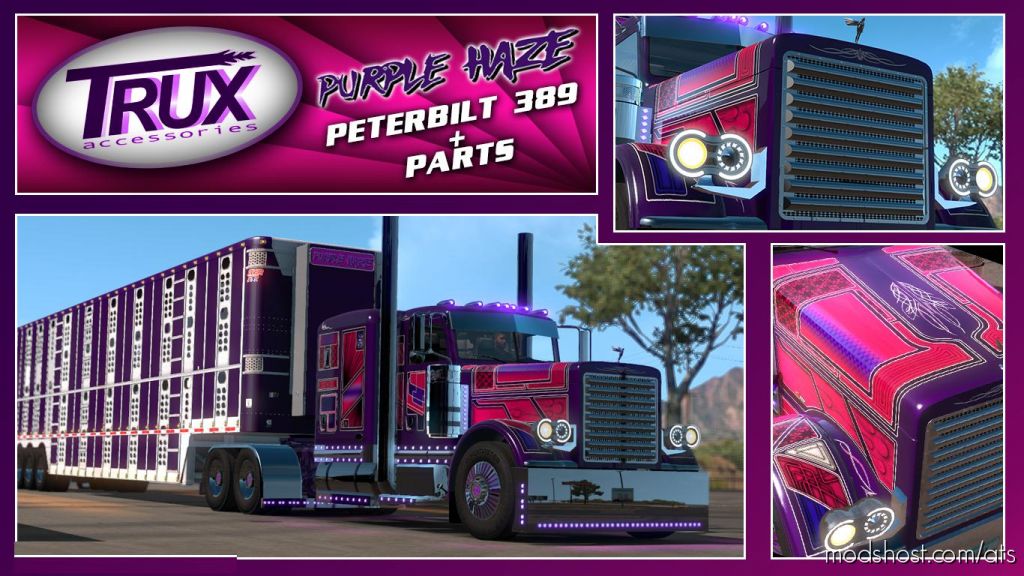 ATS Mod: Trux Purple Haze Slin & Parts + Lights 1.34.X (Featured)