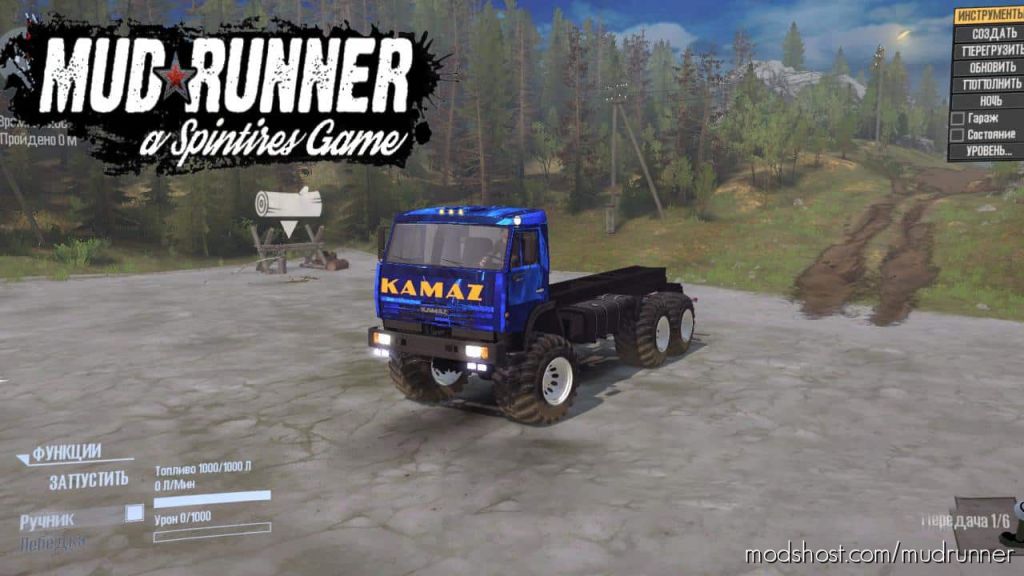 MudRunner Mod: Kamaz-65111 Truck (Featured)