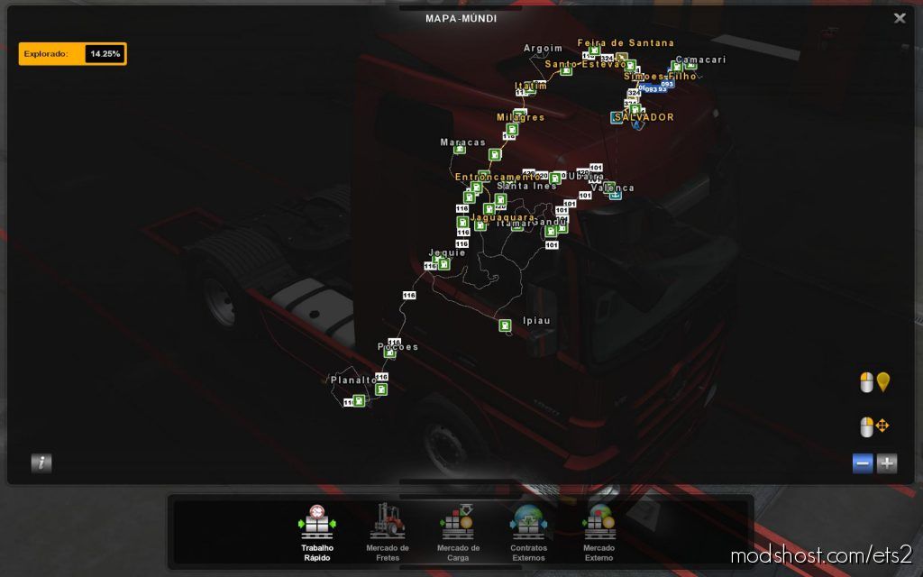 ETS2 Mod: Profile Map Ebr Estradas Do Brasil 1.36 (Featured)