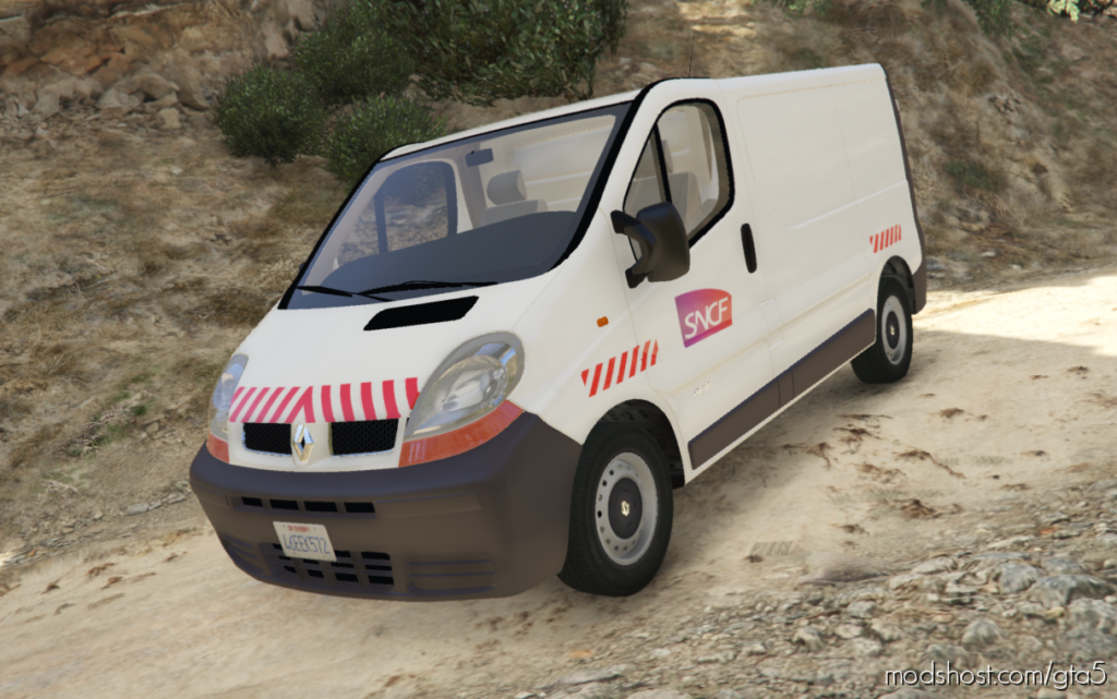 GTA 5 Mod: Renault Trafic Sncf Paintjob (Featured)