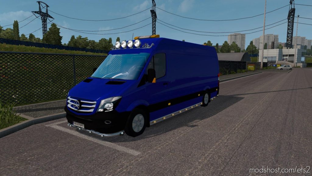 ETS2 Car Mod: Mercedes Sprinter 2015 V1.8.2 1.35 (Featured)