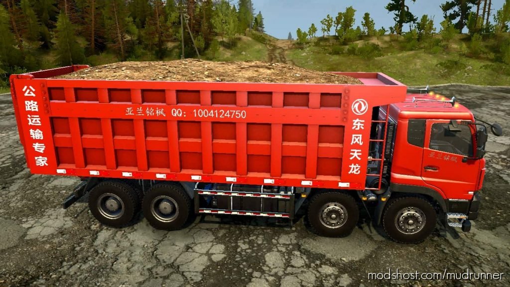 MudRunner Mod: Dongfeng Tianlong Pingding (8X4) Truck (Featured)