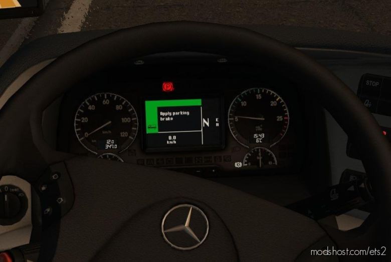 ETS2 Part Mod: Realistic Dashboard Computer For Mercedes Actros MP3 (Featured)