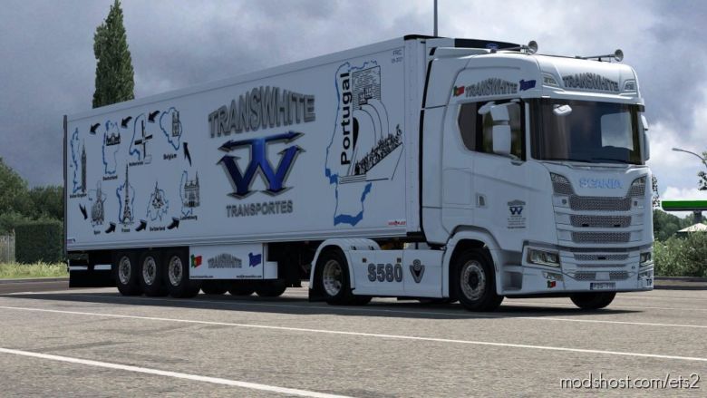 ETS2 Mod: Transwhite Transportes LDA Skinpack (Featured)