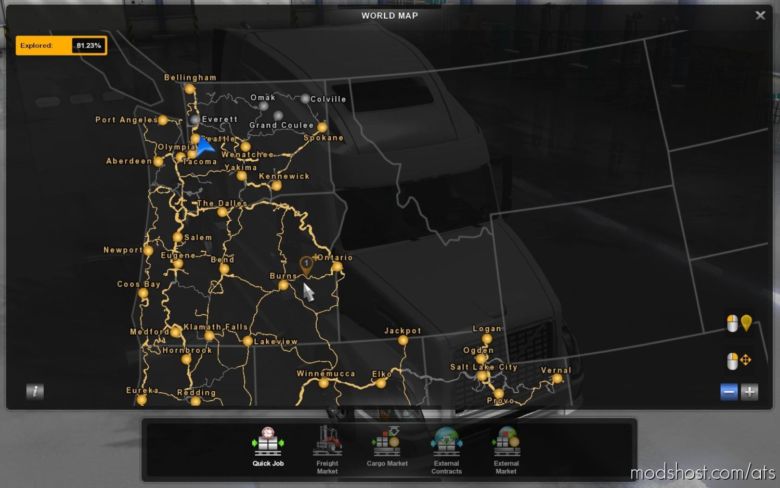 ATS Mod: ALL Garages And Dealers In Map Dlc’s V0.1.1.36 (Featured)