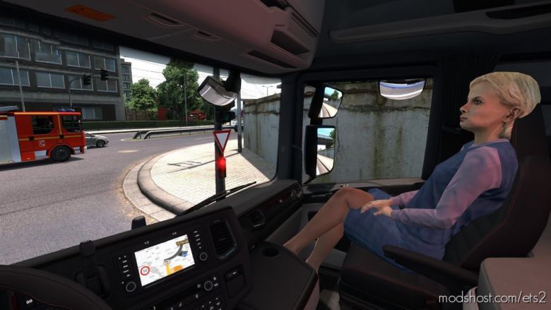 ETS2 Mod: Animated Female Passenger In Truck (With YOU) V2.0.1 (Featured)