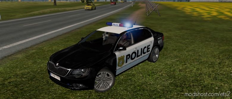 ETS2 Car Mod: Skoda Superb V3.4 US Police 1.36 (Featured)