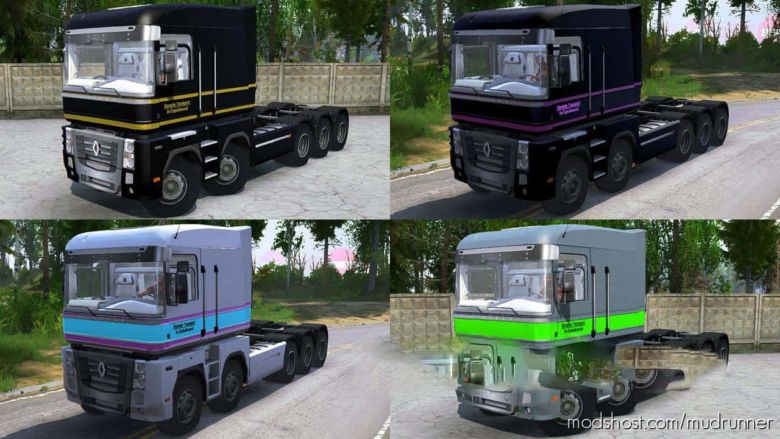 MudRunner Textures Mod: Texture Pack (16 PCS) For Renault Magnum 8×8 (Featured)