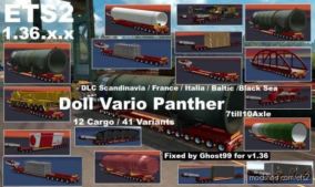 ETS2 Trailer Mod: Doll Vario Panther 7-10 Axle V1.36 (Featured)