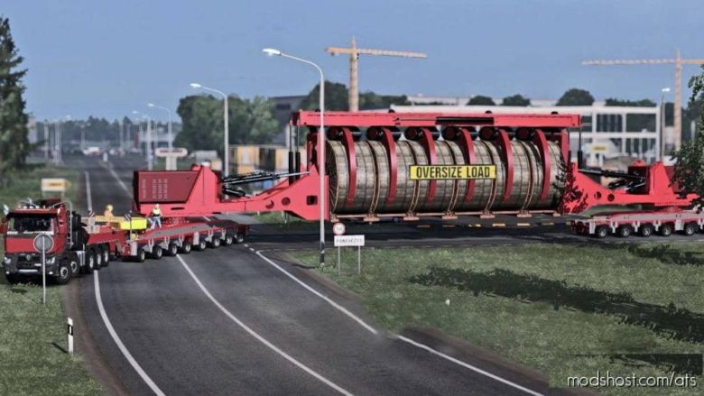 ATS Trailer Mod: Oversize Convoi Industrial Cable Reel (Featured)