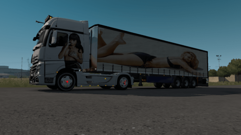 ETS2 Skin Mod: WOMAN TRUCK SKİN Trailer SKİN (Featured)