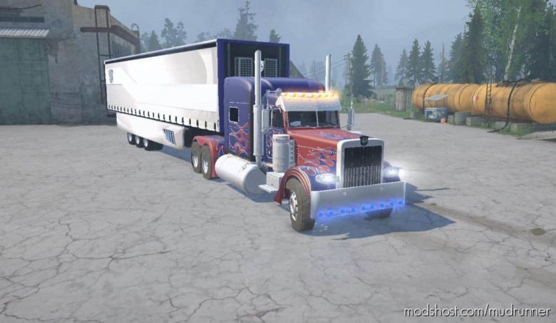 MudRunner Truck Mod: Peterbilt 389 Optimus Prime V31.03.20 (Featured)