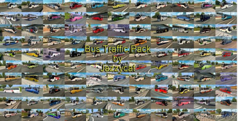 ETS2 Mod: Busses In Traffic Pack V9.2 1.36.X (Featured)