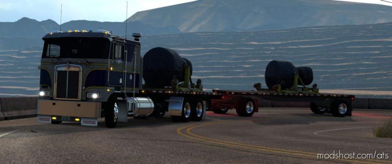 ATS Mod: Flatbed Truck And Trailer Add-On For K100E V1.4 (Featured)