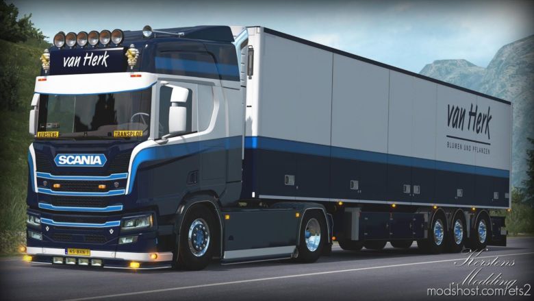 ETS2 Scania Skin Mod: VAN Herk R650 + Trailer 1.37 (Featured)