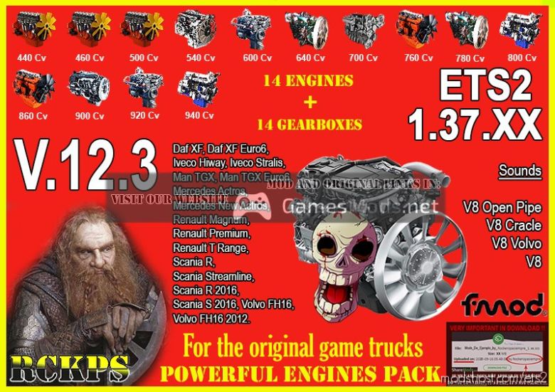 ETS2 Scania Mod: Pack Powerful Engines + Gearboxes V.12.3 1.37.X (Featured)