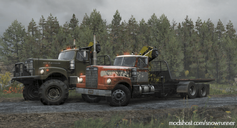 SnowRunner Truck Mod: White Western Star 4964 Military Edition 1.0.1 (Featured)