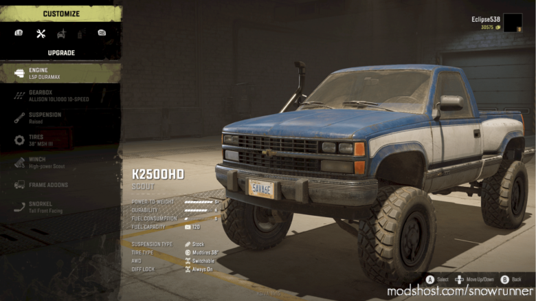 SnowRunner Car Mod: K2500HD Conversion 1.1.3 (Featured)