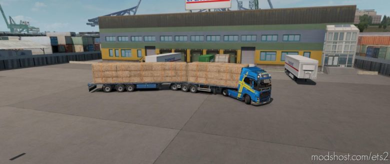 ETS2 Trailer Mod: SCS Flatbed B-Double By V1.2 (Featured)