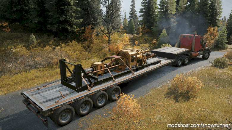 SnowRunner Mod: 16 Wheels Stepdeck Semitrailer (Featured)