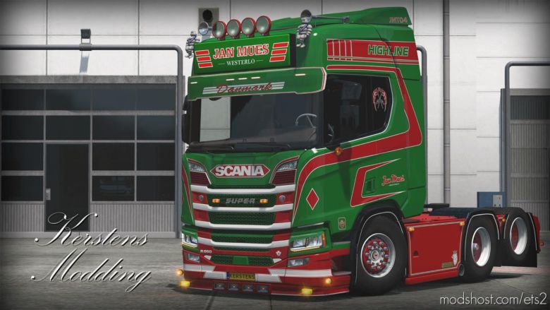 ETS2 Scania Skin Mod: JAN Mues NGS R650 1.37 (Featured)