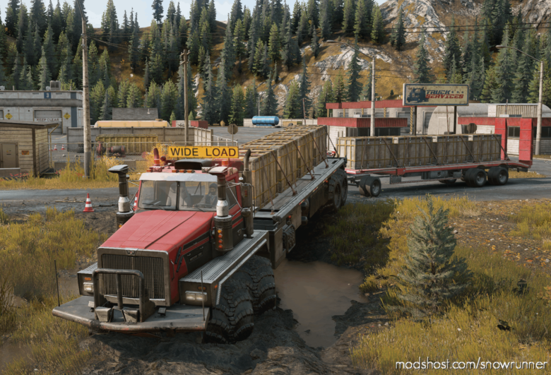 SnowRunner Truck Mod: Western Star 9000 Twinsteer Trailer (AWD | AWS) V3.1.1 (Featured)