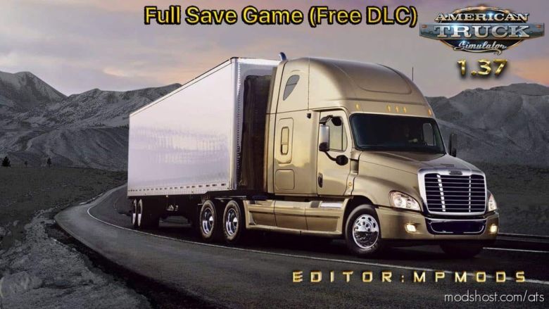 ATS Mod: Full Save Game ATS (Free DLC) Mpmods 1.37 (Featured)