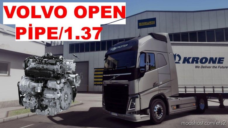 ETS2 Volvo Mod: FH16 Open Pipe Engine Sounds 1.37.X (Featured)