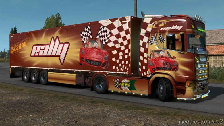 ETS2 Scania Skin Mod: Rally Racing Combo 1.37 (Featured)