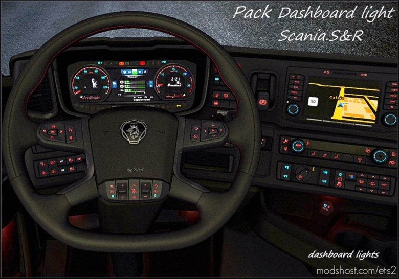 ETS2 Interior Mod: Dashboard Light Scania S&R Pack (Featured)