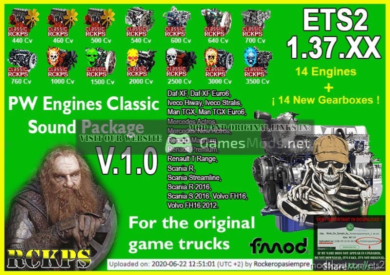 ETS2 Mod: PW Engines Classic Sounds Pack By Rckps (Featured)