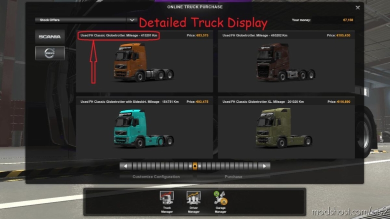 ETS2 Mod: Used Truck Dealer And Used Trucks In Quickjob (Featured)