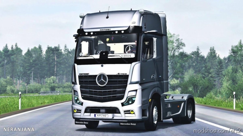 ETS2 Truck Mod: Mercedes Benz NEW Actros 2020 Mirror CAM 1.37 (Featured)