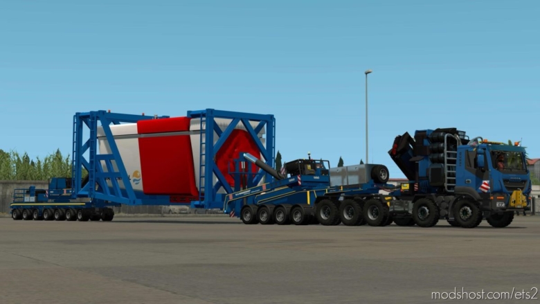 ETS2 Trailer Mod: Nooteboom Wind Blade Special And Regular Transport (Featured)