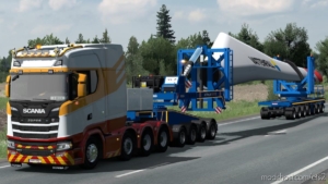 ETS2 Trailer Mod: 70 Tons Wind Blade Mega Transport 1.38 (Featured)