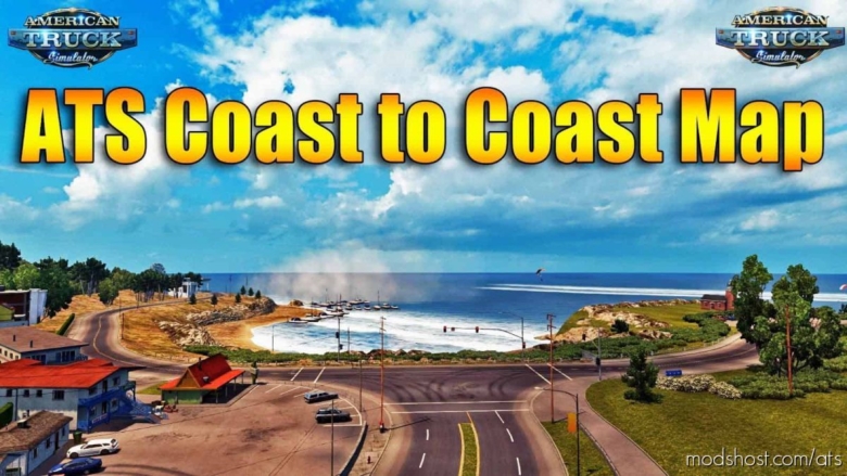 ATS Mod: Coast To Coast Map V2.12 By Mantrid 1.38.X (Featured)