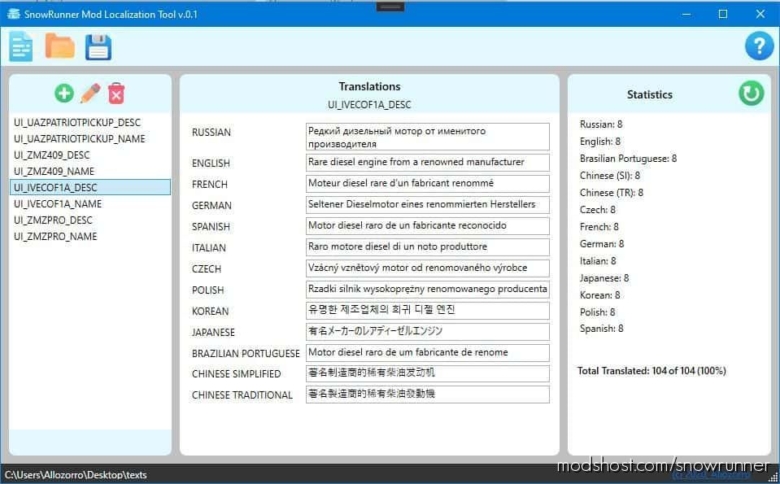 SnowRunner Mod: Snowrunner Localization Tool V0.2.0 (Featured)