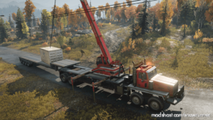 SnowRunner Truck Mod: Twinsteer With Crane And Saddle (Image #3)