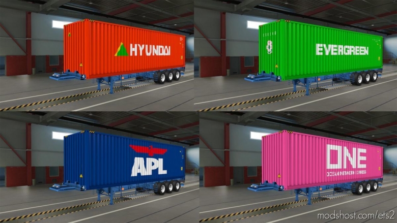 ETS2 Mod: Real Container Trailer Mod 1.35 - 1.38 (Featured)