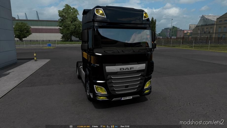 ETS2 Part Mod: DAF Yellow Headlights (Featured)