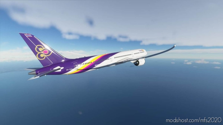 MSFS 2020 Livery Mod: Thai Airways 787-10 (Featured)