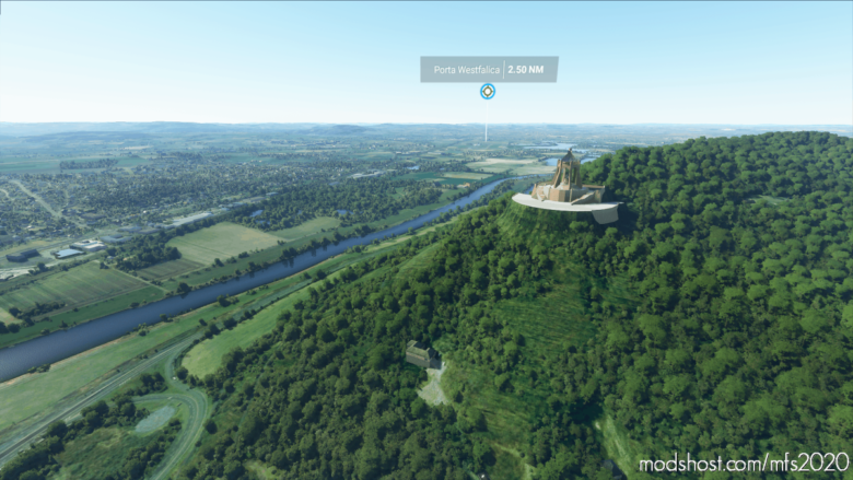 MSFS 2020 Scenery Mod: Porta Westfalica Landmarks (Kaiser Wilhelm Denkmal) (Featured)