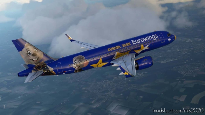 MSFS 2020 Livery Mod: Eurowings’ “Europa Park” (D-Abdq) (Featured)