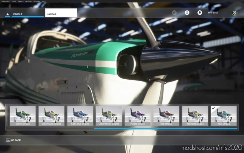 MSFS 2020 Livery Mod: Bonanza Alternate Color Stripes (11 Colors) (Featured)