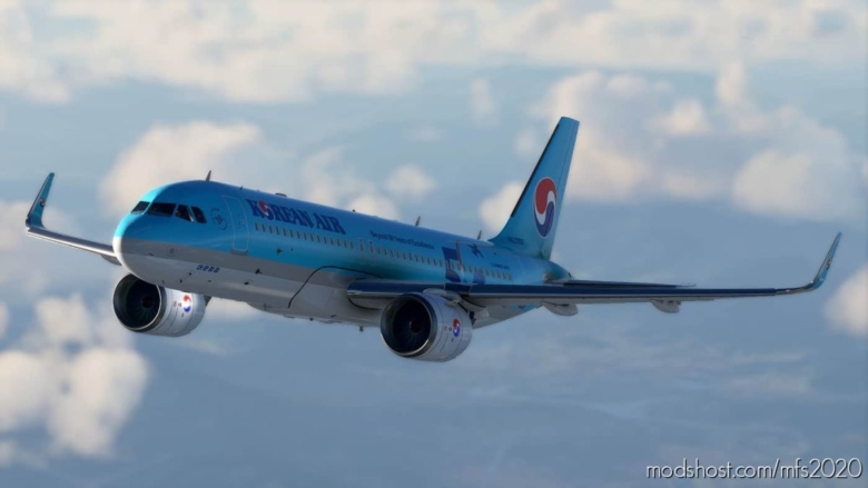 MSFS 2020 Mod: Korean AIR A320 NEO – Default And 50TH Year Special Livery Pack (Featured)