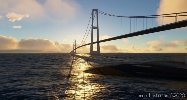 MSFS 2020 Scenery Mod: Greatbelt Bridge – Eastbridge (Featured)