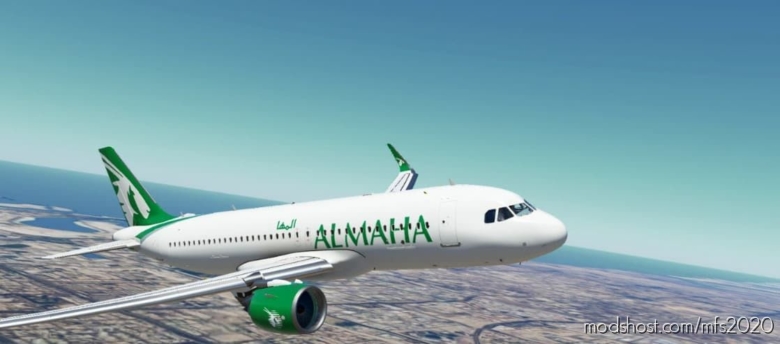 MSFS 2020 Livery Mod: A32N AL Maha Airways (Featured)